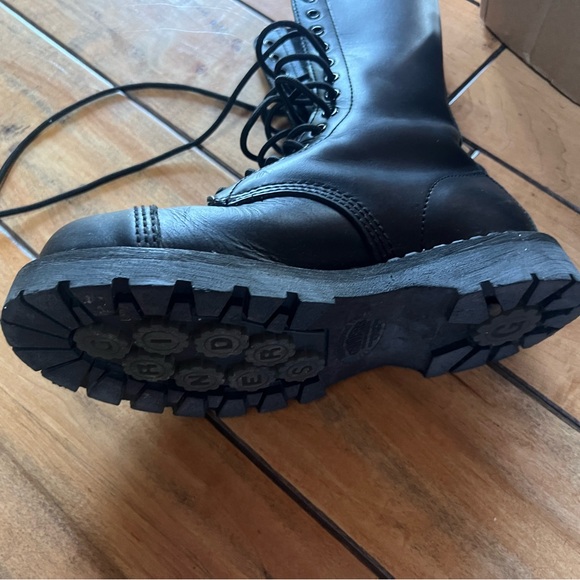 Grinders “Herald” Black Leather 14 Hole Steel Toe Boots Mens UK 5 US W 7… - Picture 12 of 16